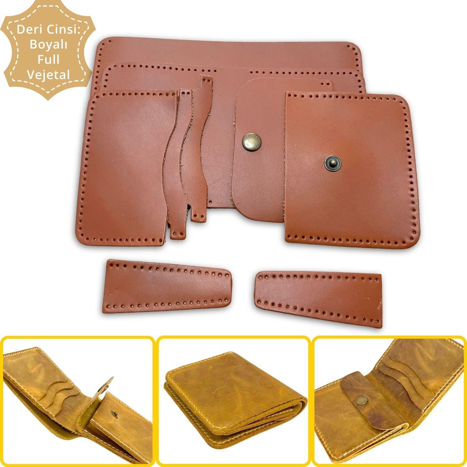 Dara 6 Kartlı Hakiki Deri Cüzdan Kendin Yap Seti, Diy Parça Deri Hobi Kit