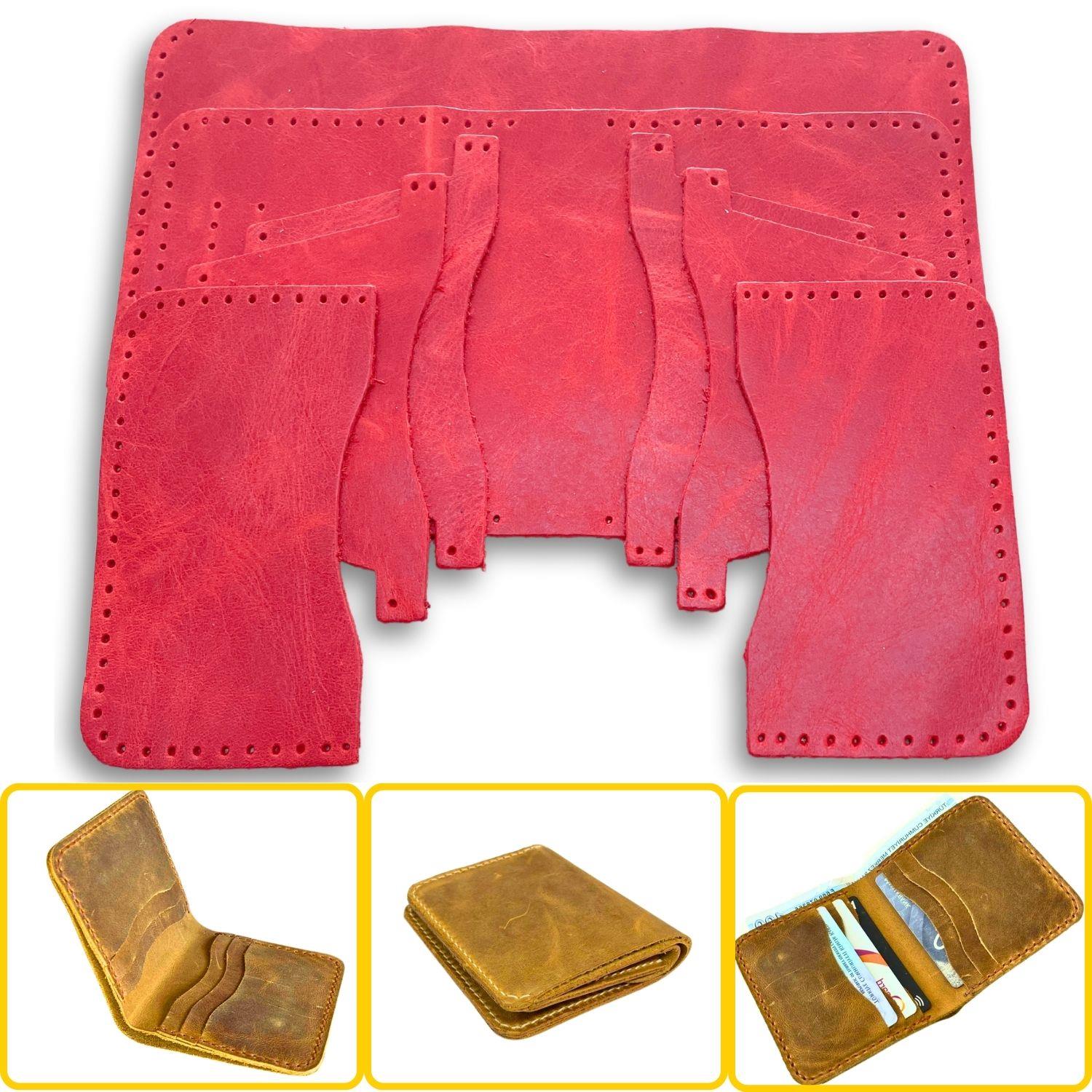 Dara 6 Kartlı Hakiki Deri Cüzdan Kendin Yap Seti, Diy Parça Deri Hobi Kit