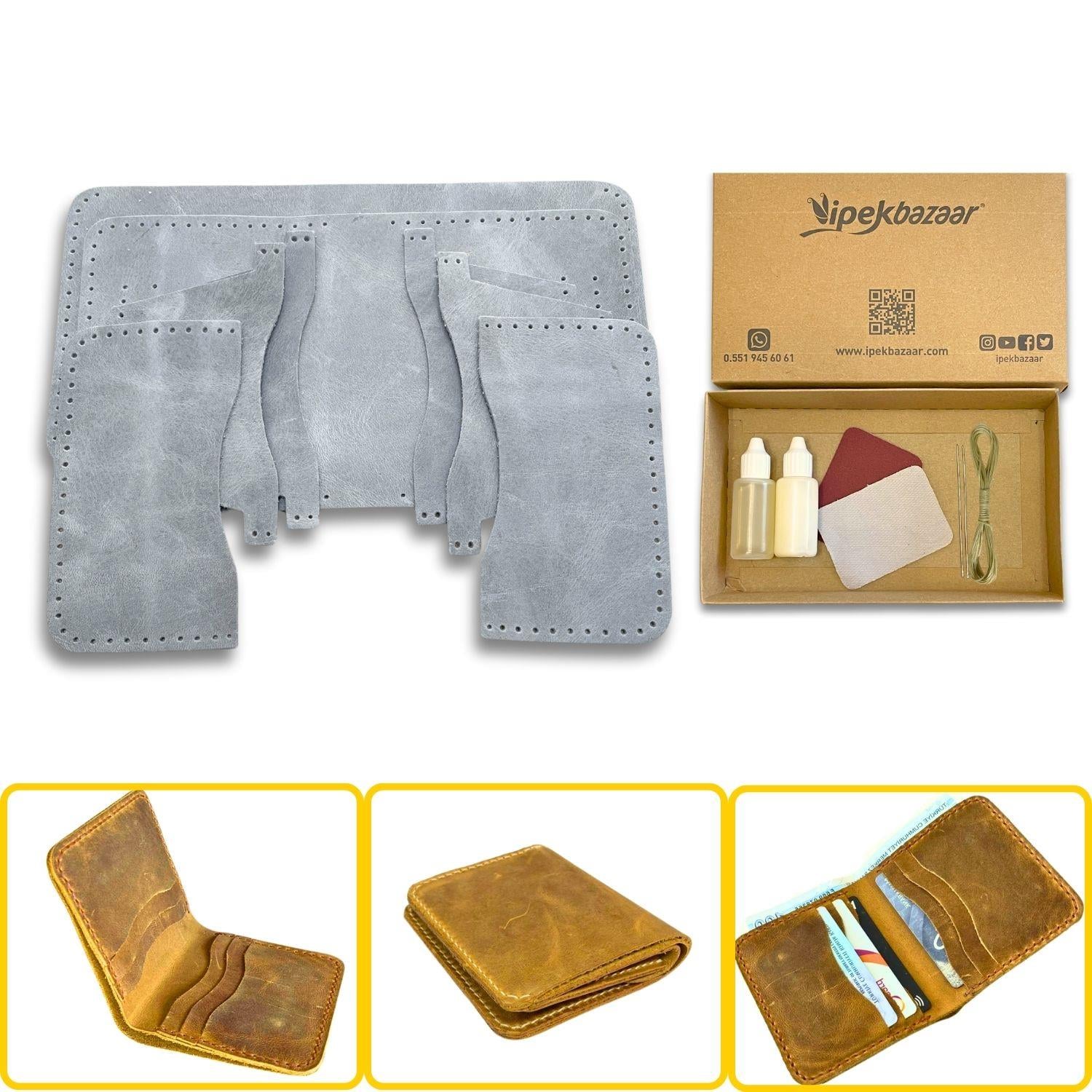 Dara 6 Kartlı Hakiki Deri Cüzdan Kendin Yap Seti, Diy Parça Deri Hobi Kit