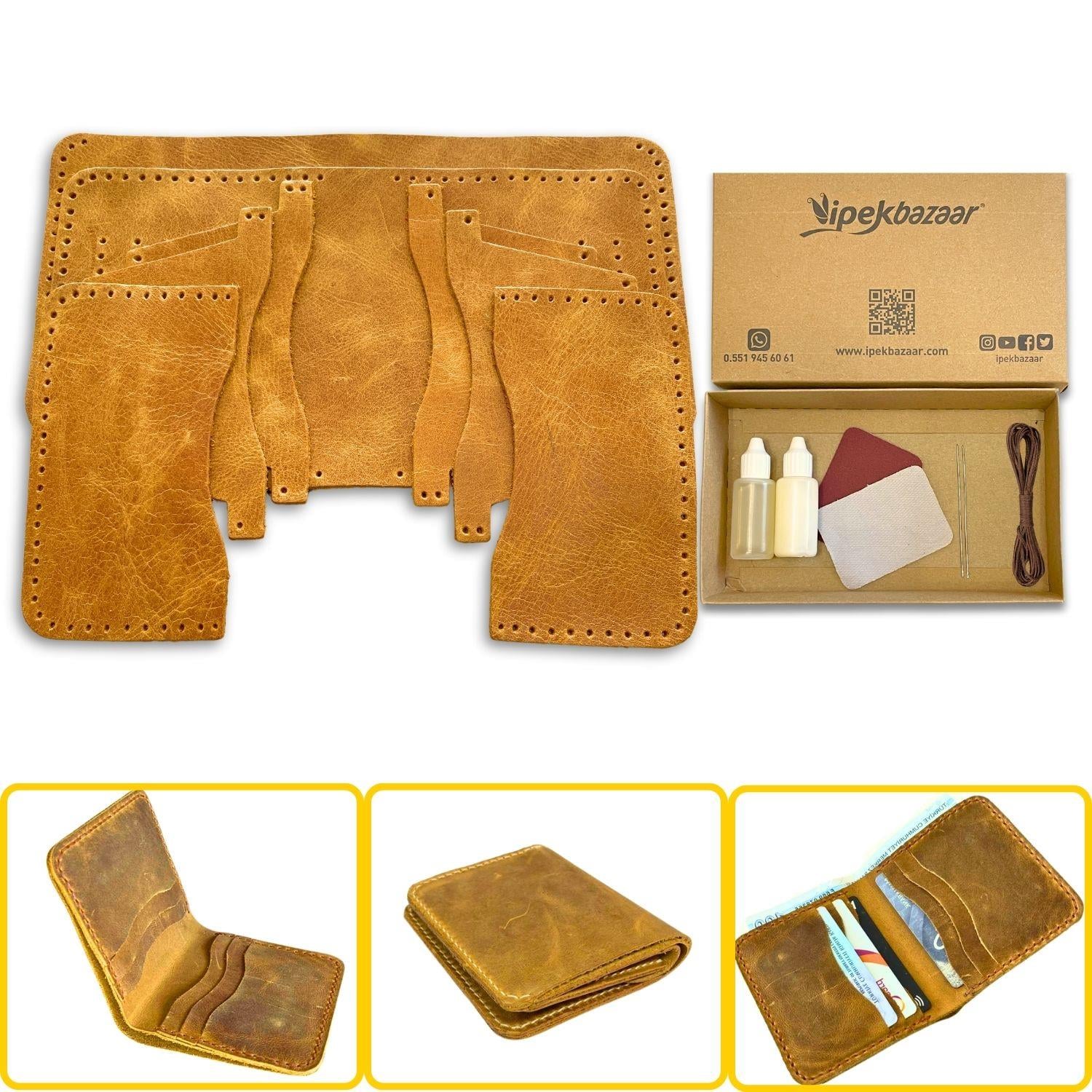 Dara 6 Kartlı Hakiki Deri Cüzdan Kendin Yap Seti, Diy Parça Deri Hobi Kit