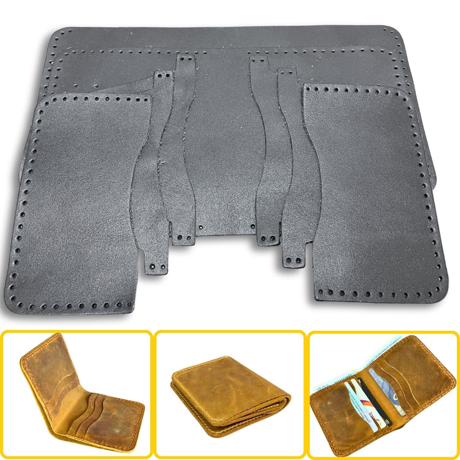 Dara 6 Kartlı Hakiki Deri Cüzdan Kendin Yap Seti, Diy Parça Deri Hobi Kit