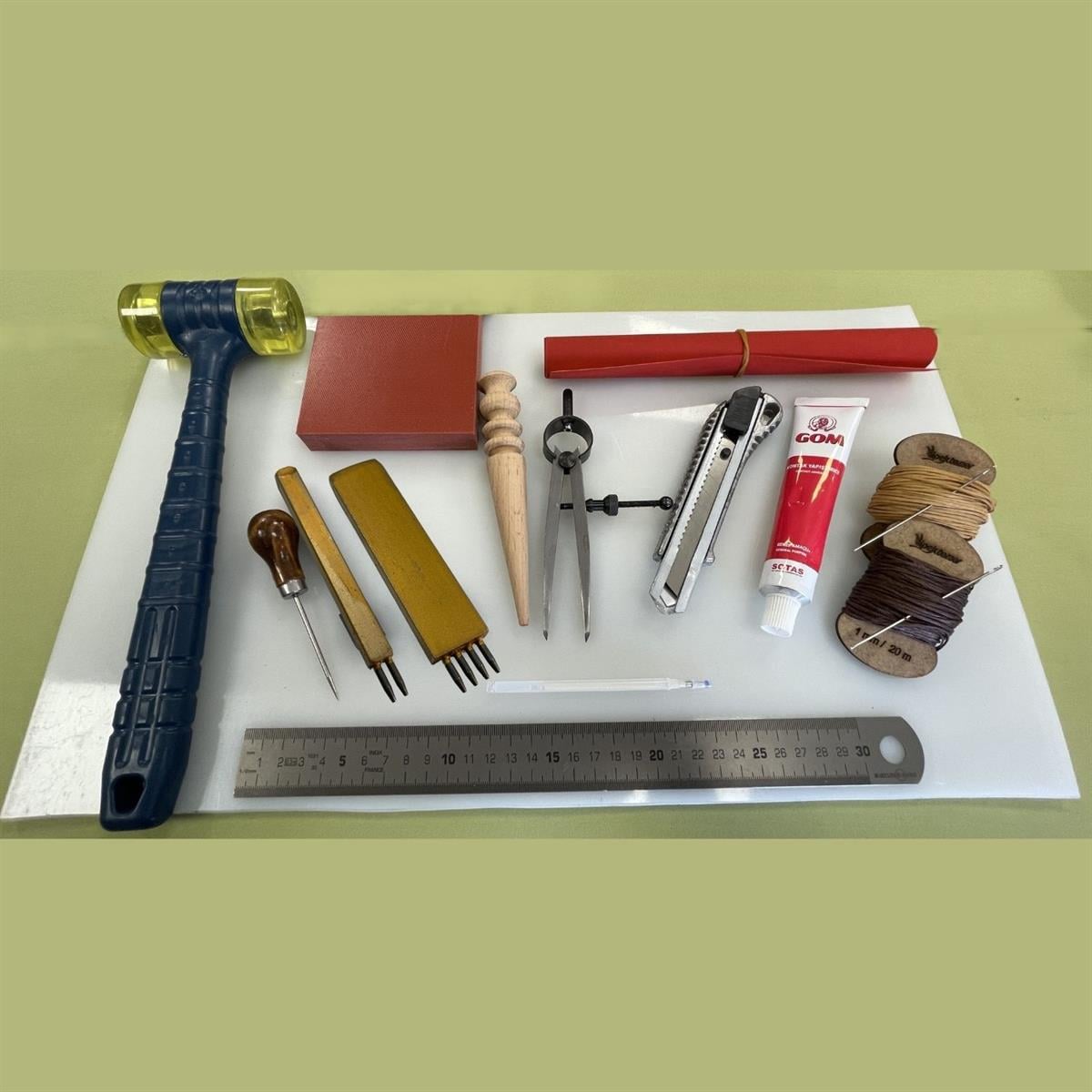 Deri Hobi Başlangıç Seti - Eko Set 1 - 17 Parça Deri El Aleti