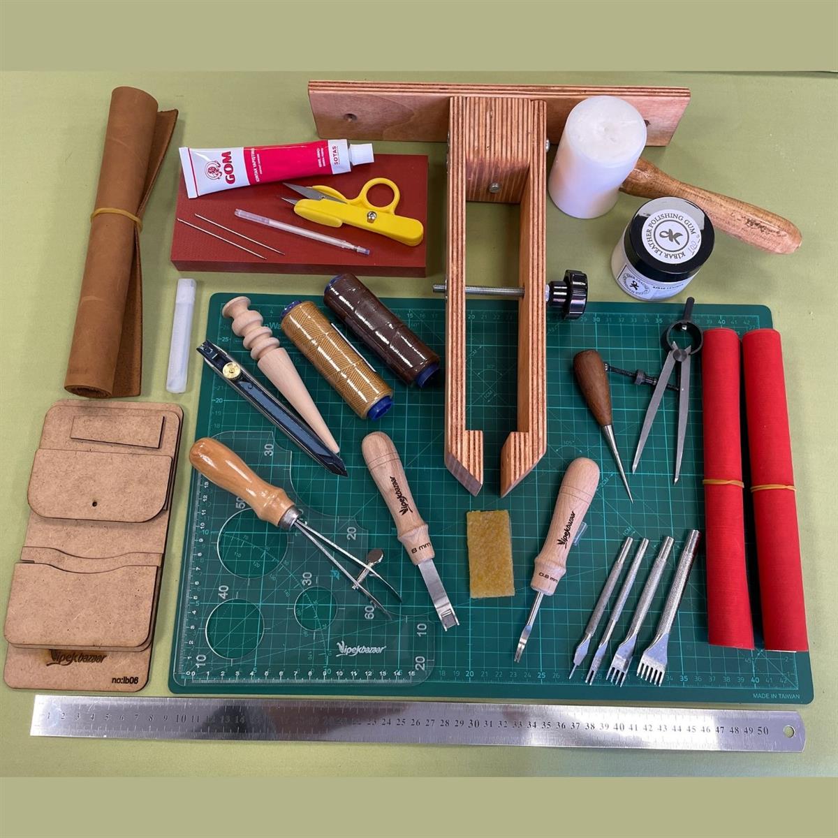 Deri Hobi Başlangıç Seti - Pro Set 1 -28 Parça Deri El Aleti