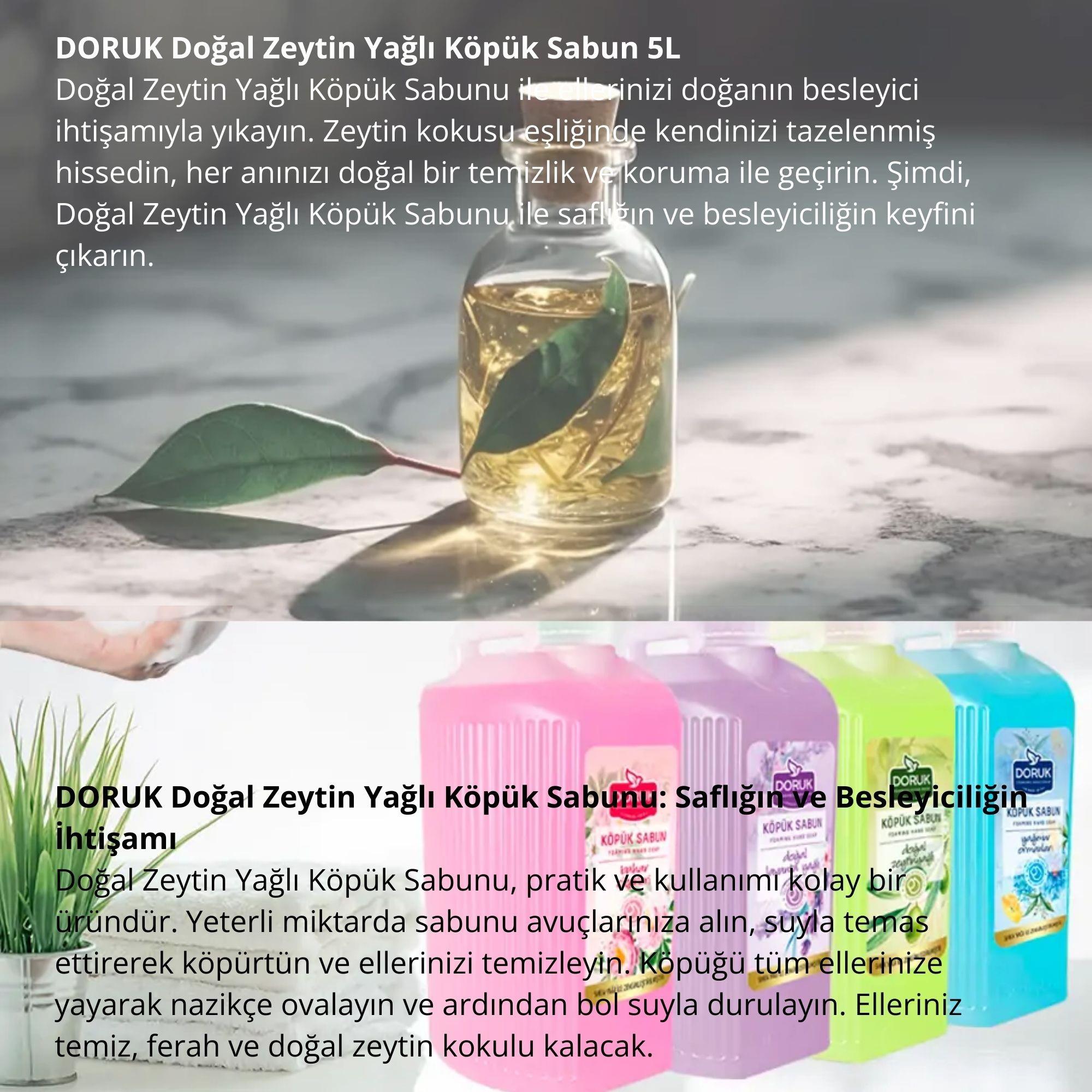 Doruk Doğal Zeytinyağlı Köpük Sabun 5 Litre