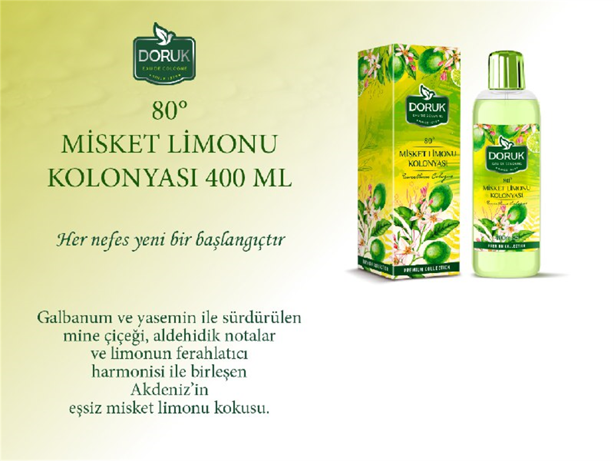 Doruk Misket Limon Kolonyası 80° 400 ml