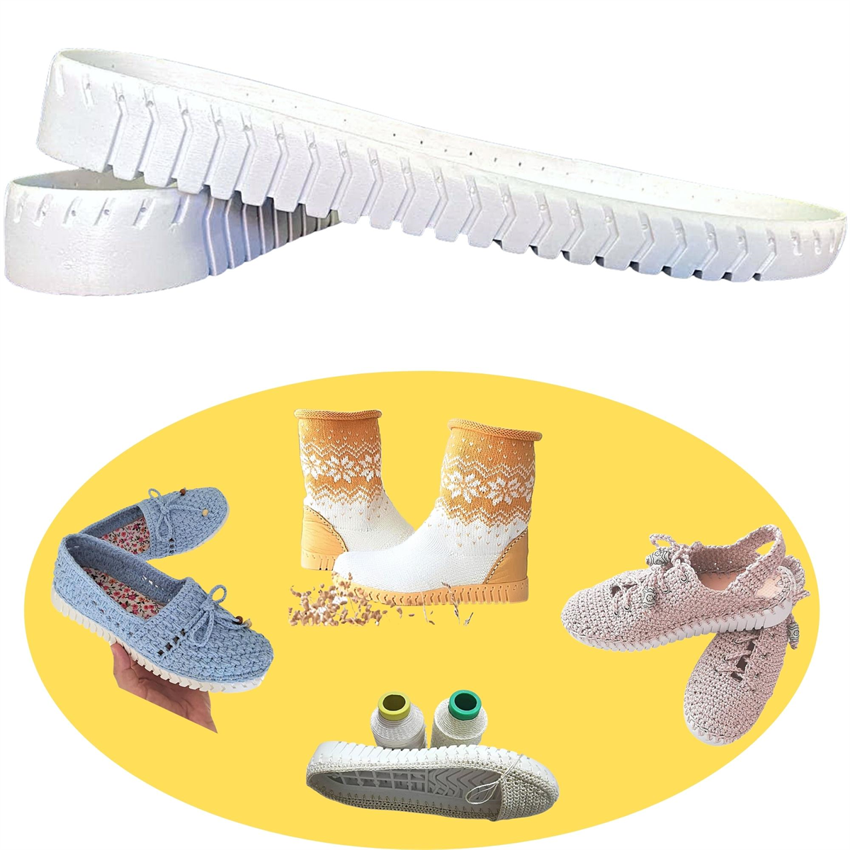 Foottab Örgü Ayakkabı Tabanı 104 Beyaz