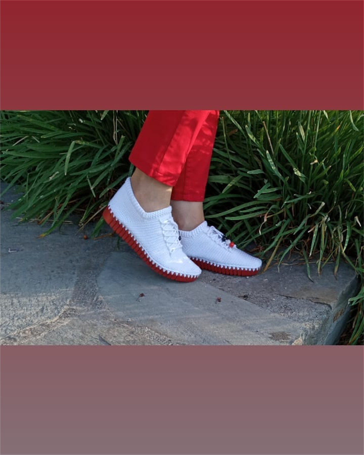 Foottab Örgü Ayakkabı Tabanı 104 Kırmızı