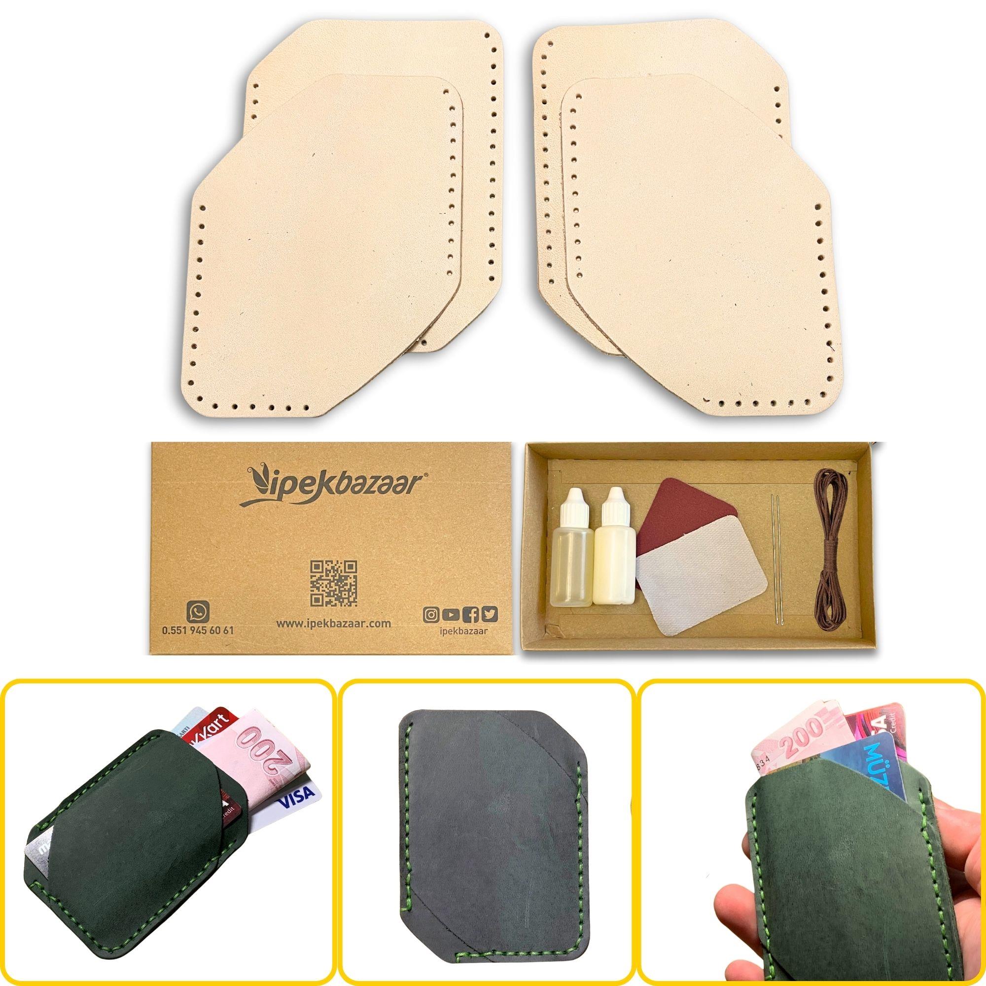 Ilgaz Mini Hakiki Deri Kartlık & Cüzdan Kendin Yap Seti, Diy Parça Deri Hobi Kit