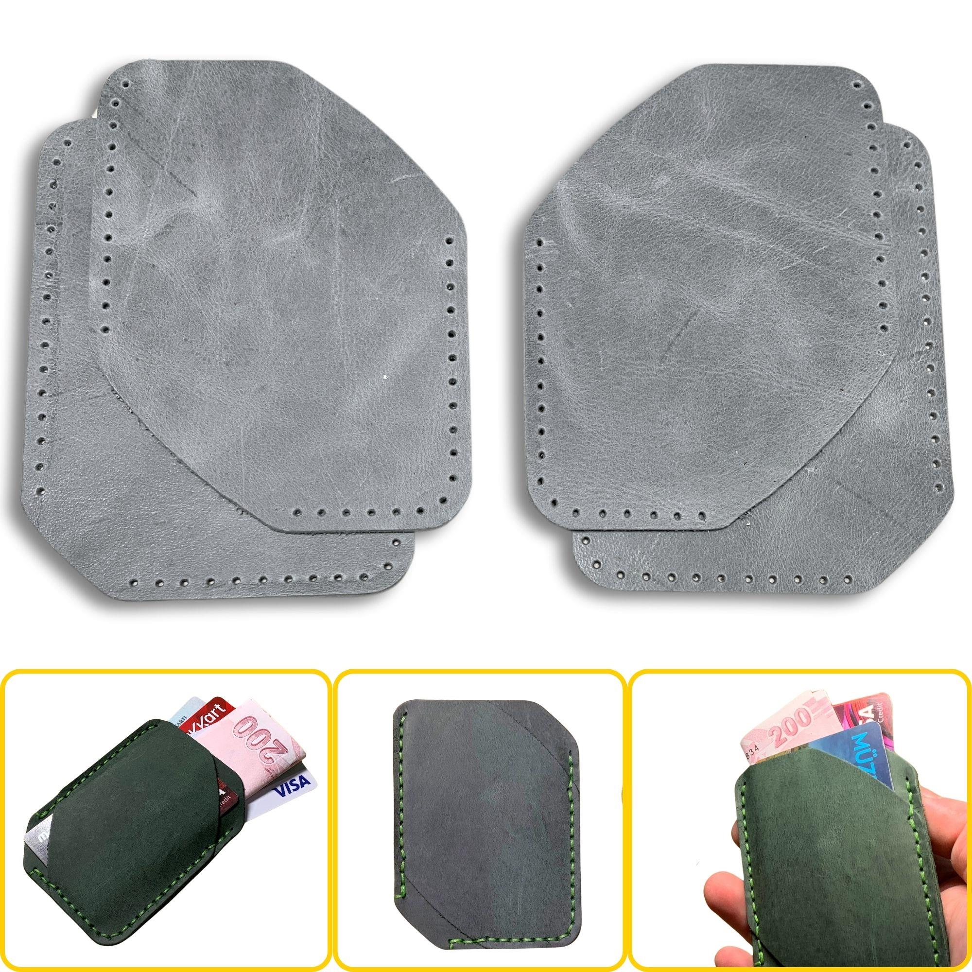 Ilgaz Mini Hakiki Deri Kartlık & Cüzdan Kendin Yap Seti, Diy Parça Deri Hobi Kit