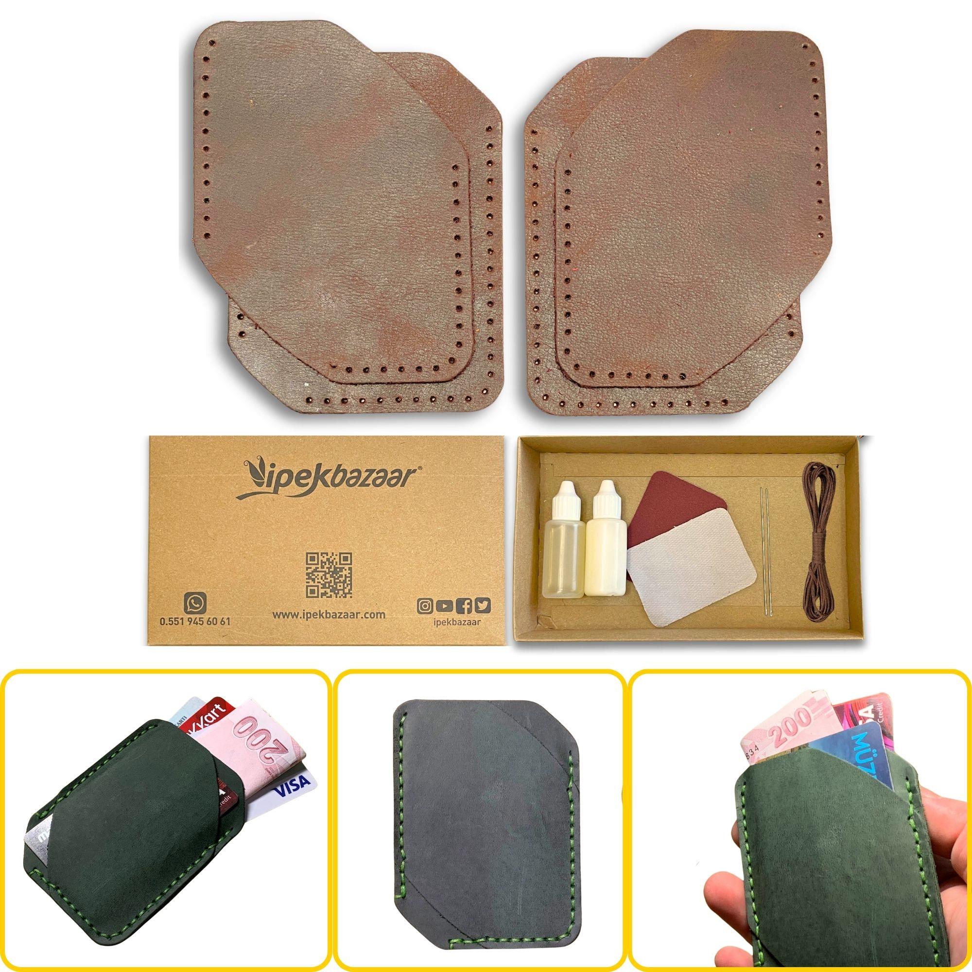 Ilgaz Mini Hakiki Deri Kartlık & Cüzdan Kendin Yap Seti, Diy Parça Deri Hobi Kit
