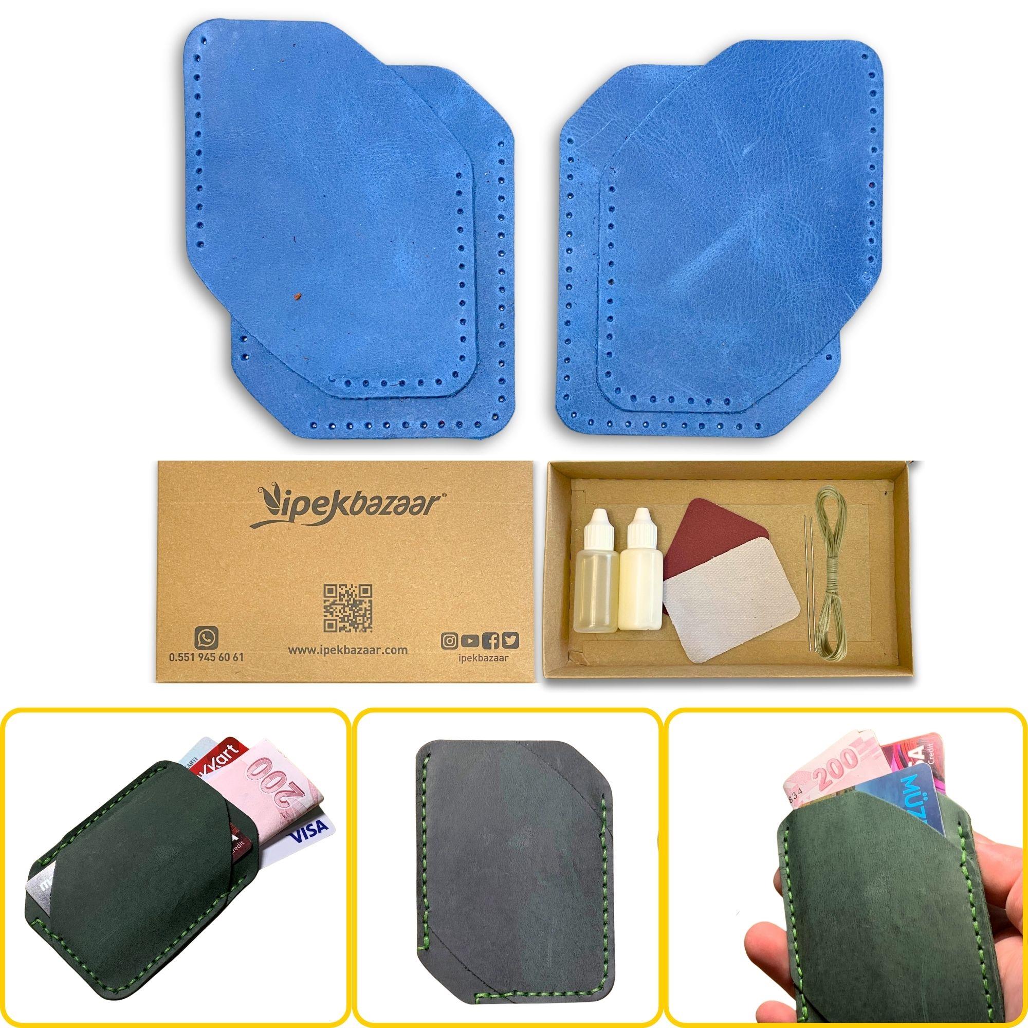 Ilgaz Mini Hakiki Deri Kartlık & Cüzdan Kendin Yap Seti, Diy Parça Deri Hobi Kit