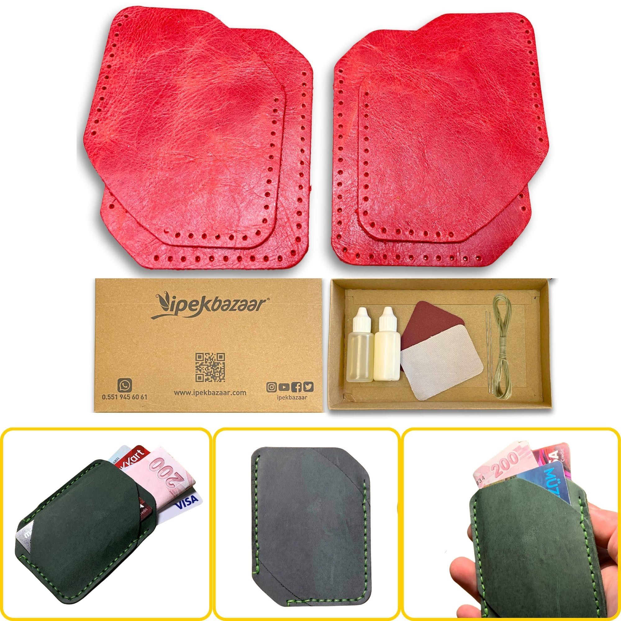 Ilgaz Mini Hakiki Deri Kartlık & Cüzdan Kendin Yap Seti, Diy Parça Deri Hobi Kit