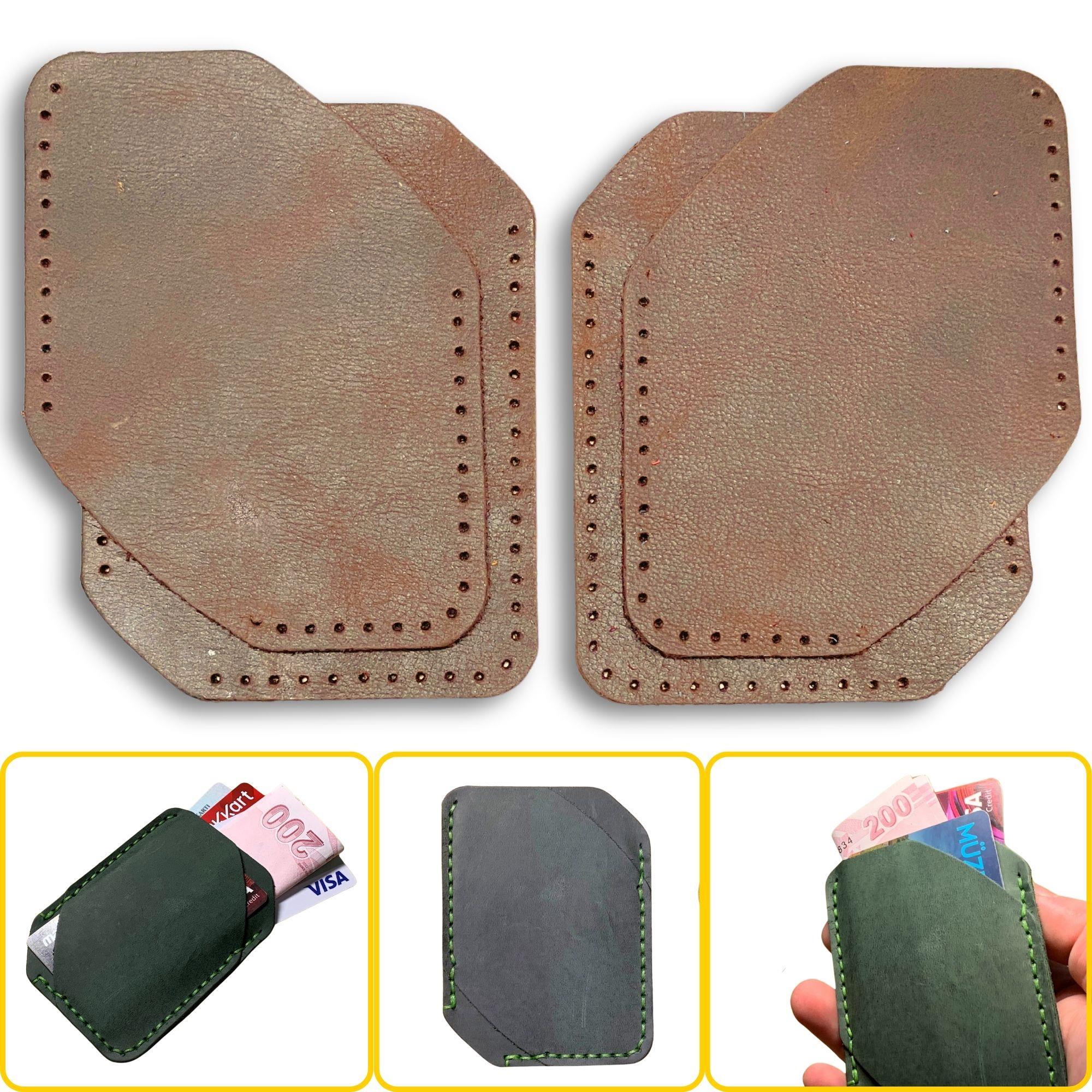 Ilgaz Mini Hakiki Deri Kartlık & Cüzdan Kendin Yap Seti, Diy Parça Deri Hobi Kit