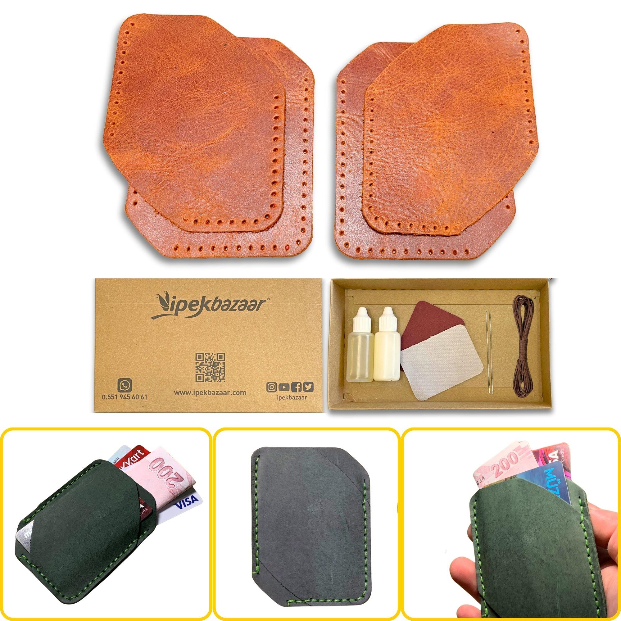 Ilgaz Mini Hakiki Deri Kartlık & Cüzdan Kendin Yap Seti, Diy Parça Deri Hobi Kit