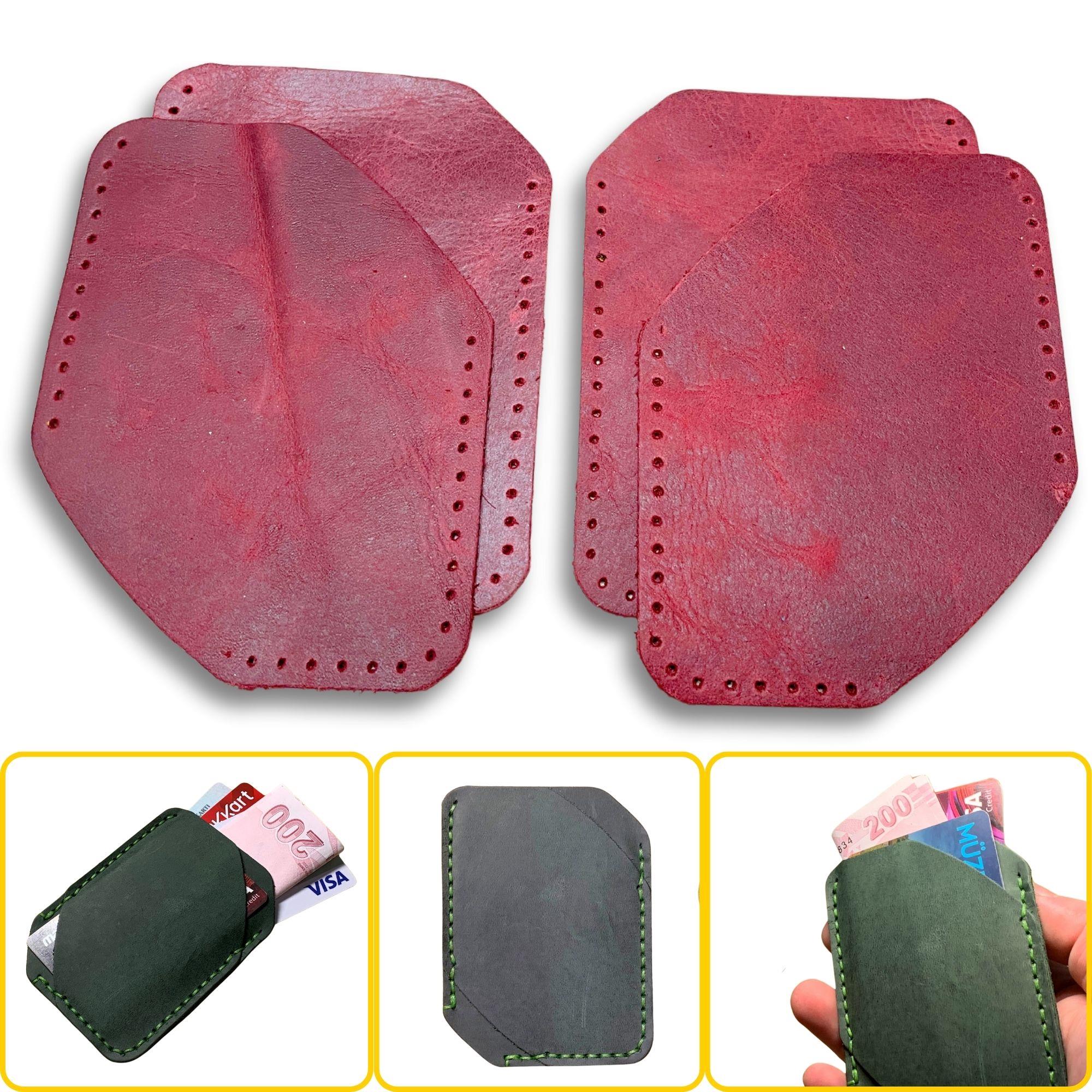 Ilgaz Mini Hakiki Deri Kartlık & Cüzdan Kendin Yap Seti, Diy Parça Deri Hobi Kit