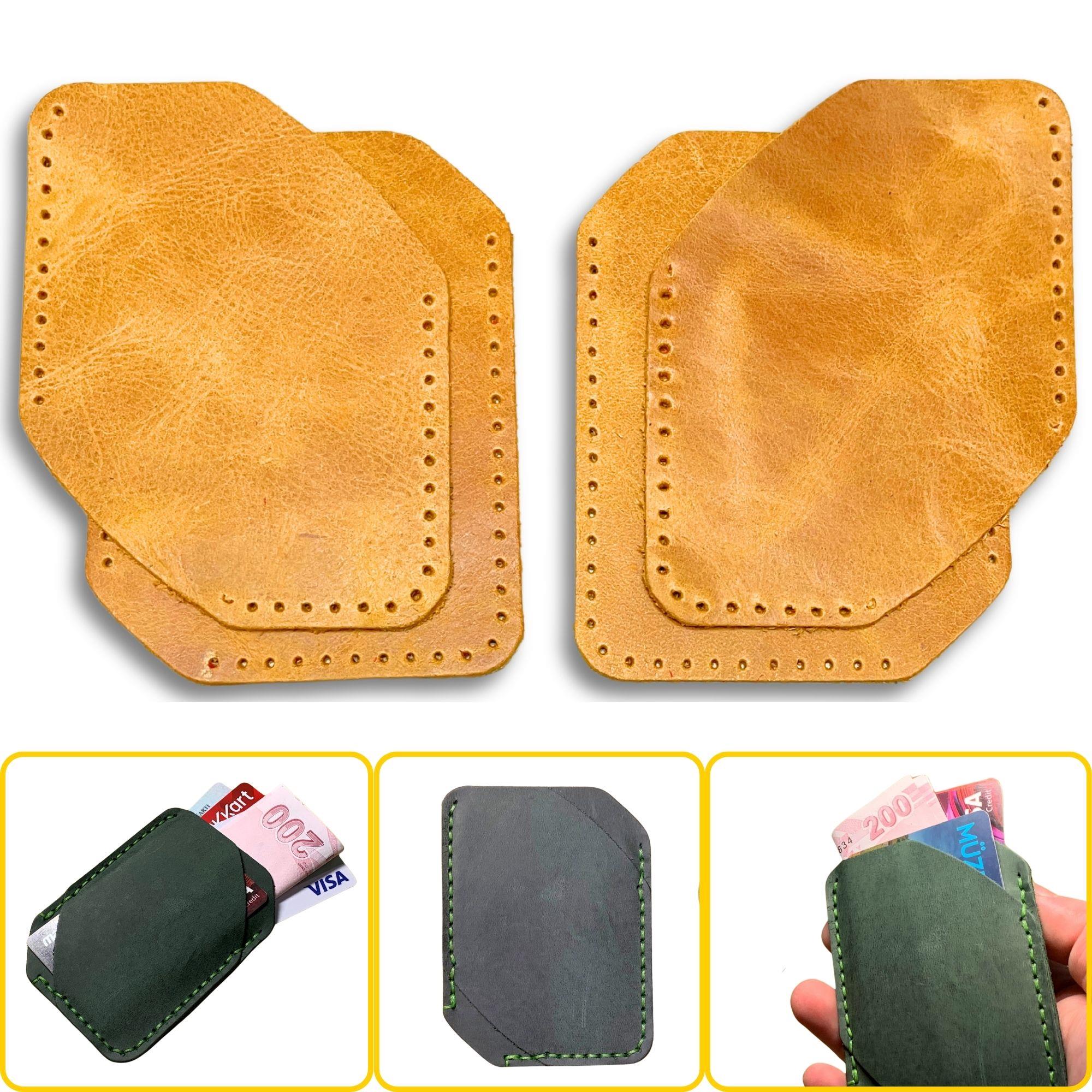 Ilgaz Mini Hakiki Deri Kartlık & Cüzdan Kendin Yap Seti, Diy Parça Deri Hobi Kit