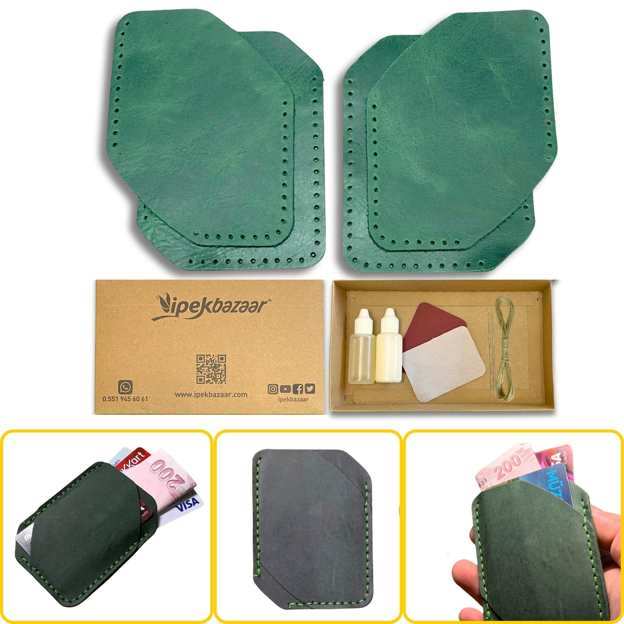 Ilgaz Mini Hakiki Deri Kartlık & Cüzdan Kendin Yap Seti, Diy Parça Deri Hobi Kit