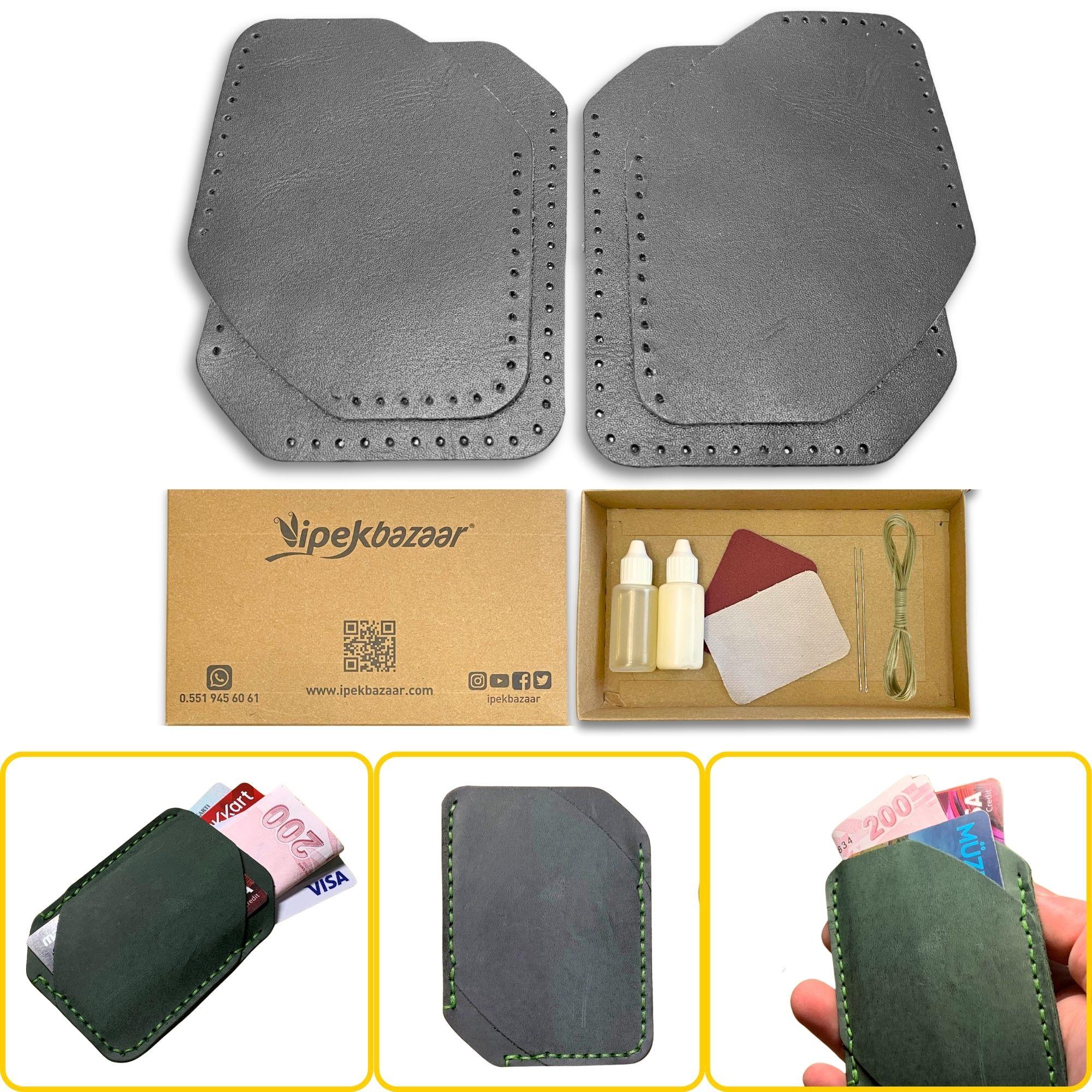 Ilgaz Mini Hakiki Deri Kartlık & Cüzdan Kendin Yap Seti, Diy Parça Deri Hobi Kit