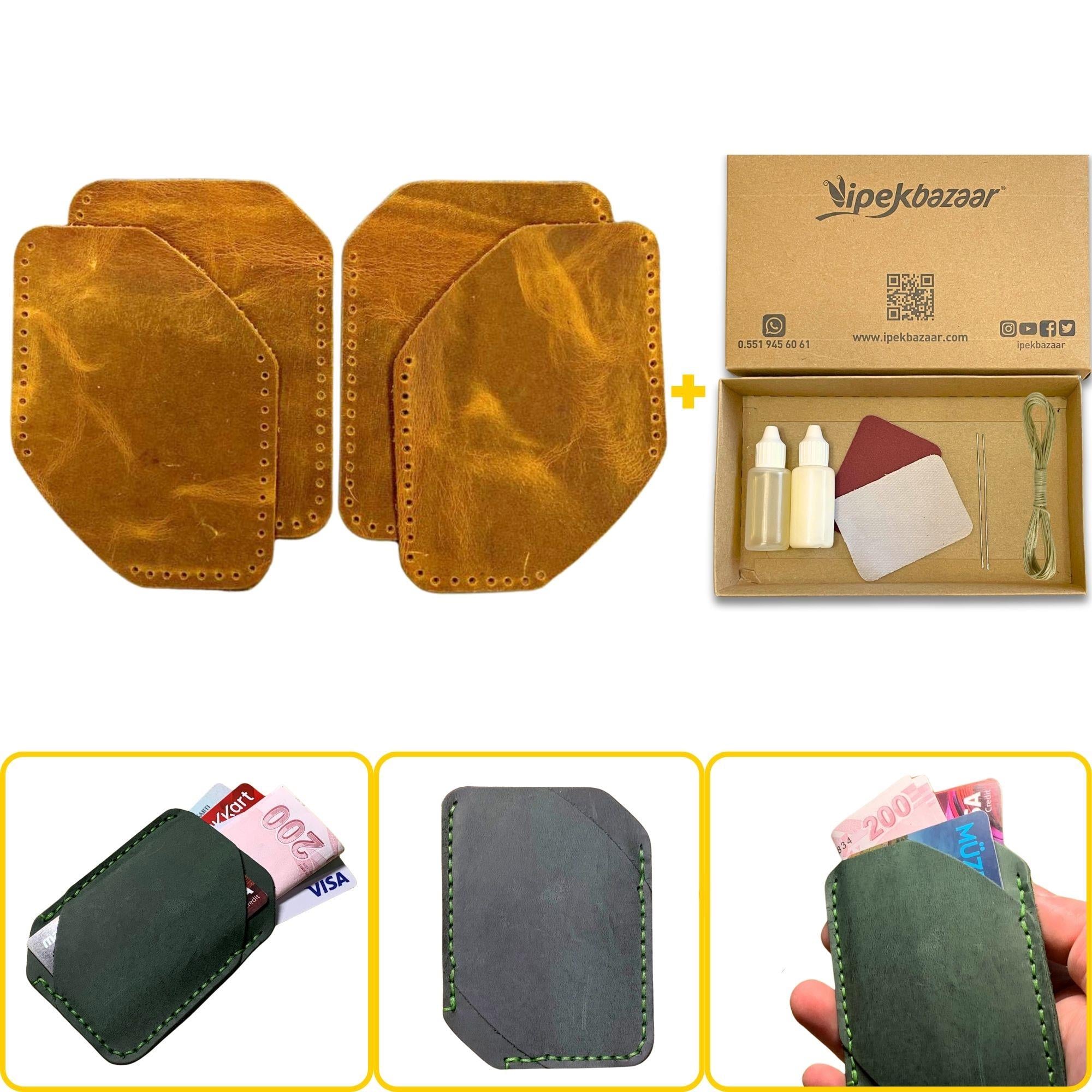 Ilgaz Mini Hakiki Deri Kartlık & Cüzdan Kendin Yap Seti, Diy Parça Deri Hobi Kit