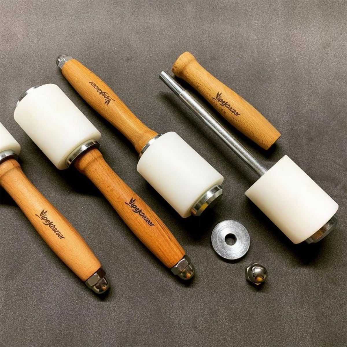 Ayarlı Plastik Tokmak Ahşap Saplı Deri El Aleti