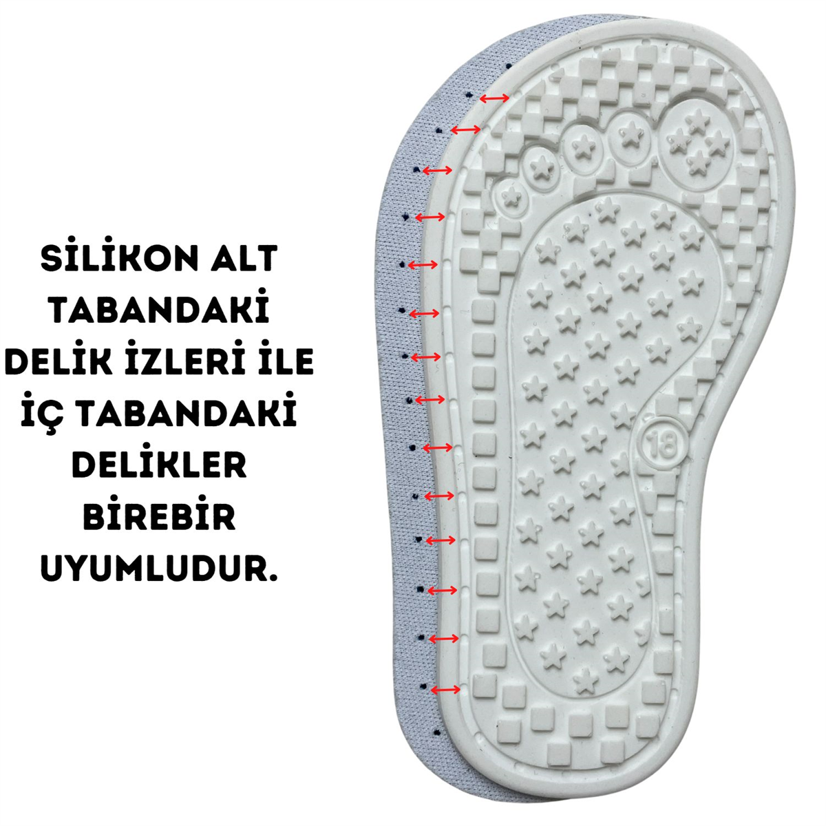 Kahve Yumuşak Silikon Bebek Çocuk Panduf Tabanı, Hobi Örgü Patik İçin Delik İzli Silikon Alt Taban