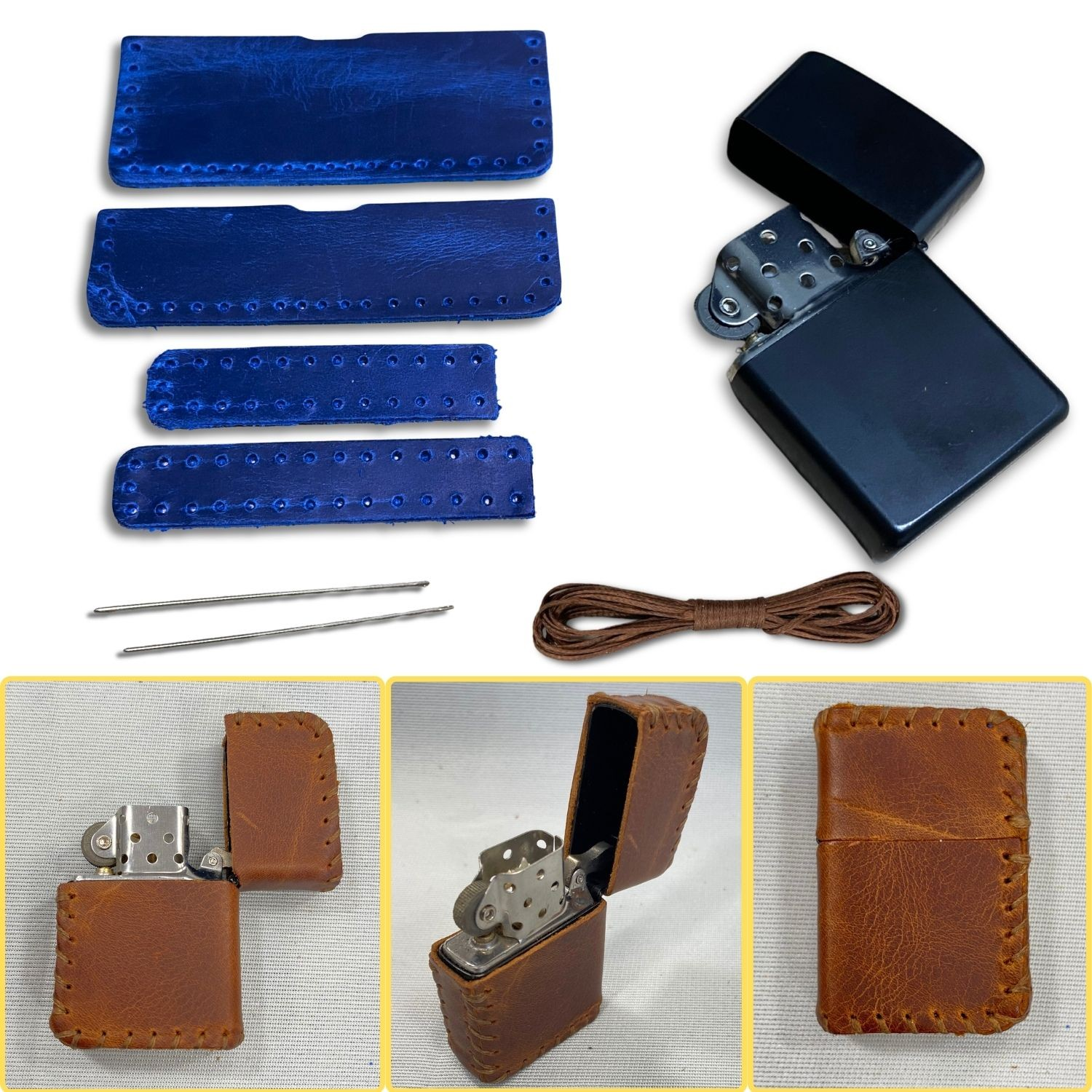 Kendin Yap Crazy Deri Kılıflı Benzinli Çakmak Seti