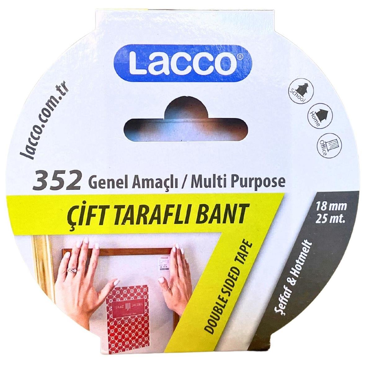 Lacco 352 Genel Amaçlı Çift Taraflı Bant, 18 mm 25 Metre