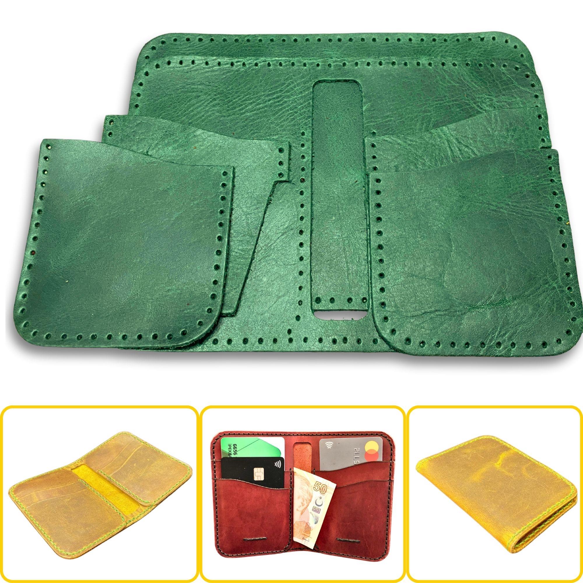 Lidya Dikey Deri Cüzdan & Kartlık Kendin Yap Seti, Diy Parça Deri Hobi Kit