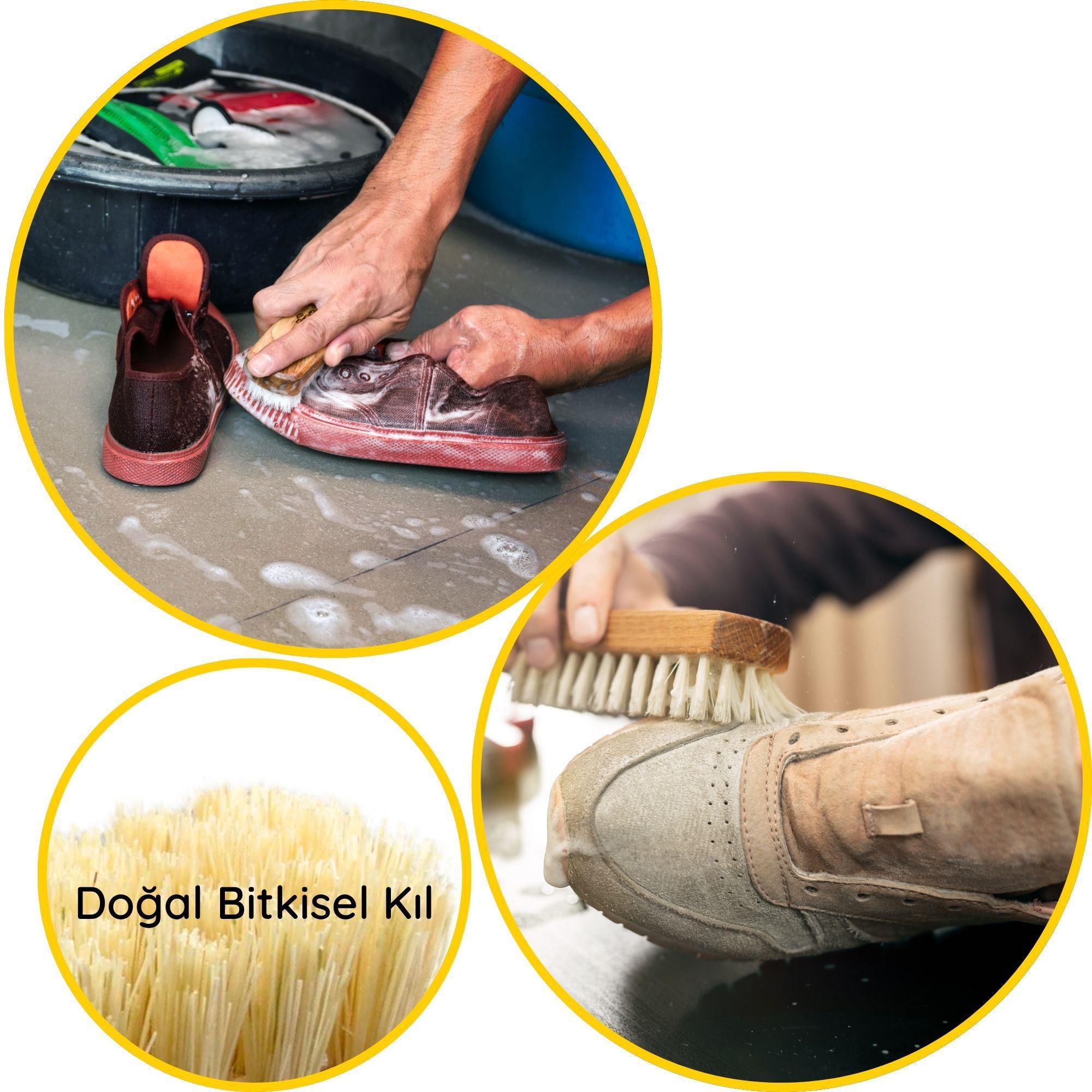 Mini Naturel Kıllı Ayakkabı Temizlik ve Bakım Fırçası 10.5cm