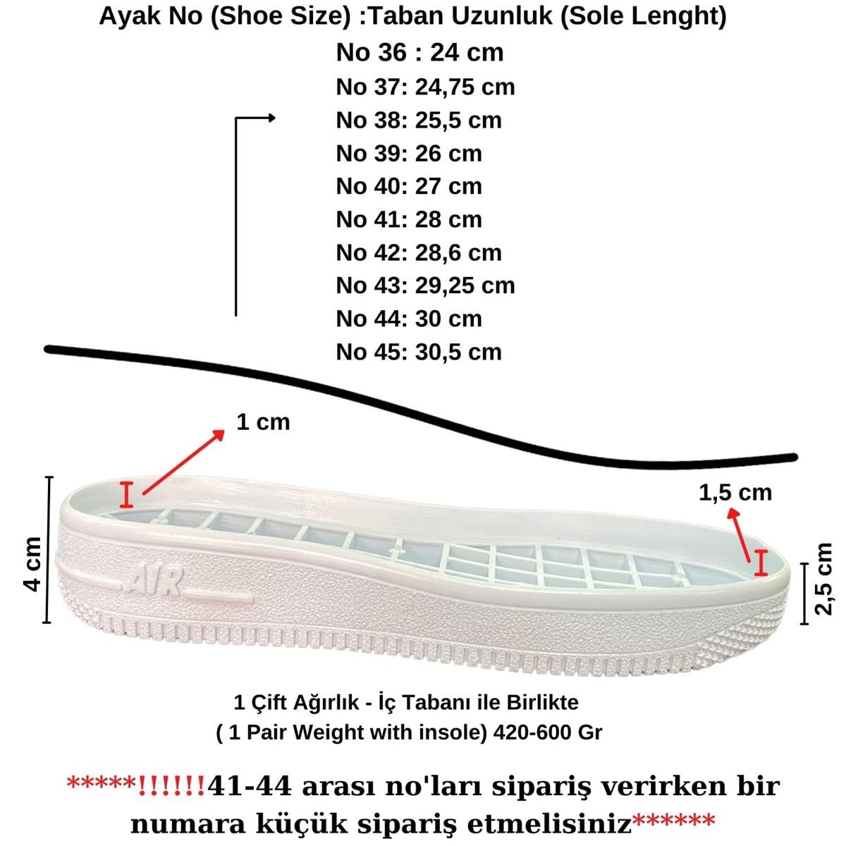 Örgü Ayakkabı Tabanı AİR Taban 191
