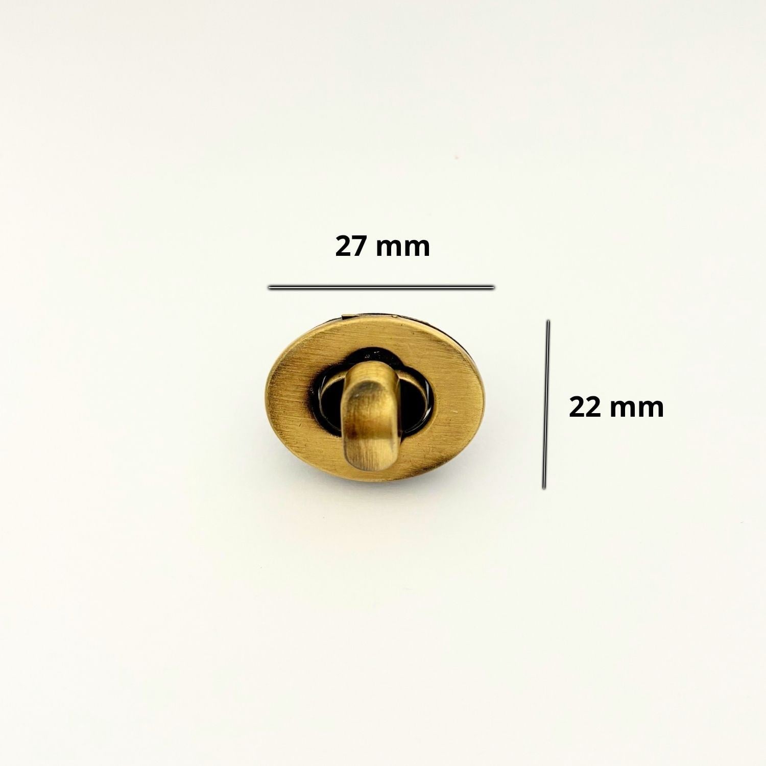 Oval Antik Metal Çanta Kilidi 22x27mm, Çanta Aksesuarı 1 Adet