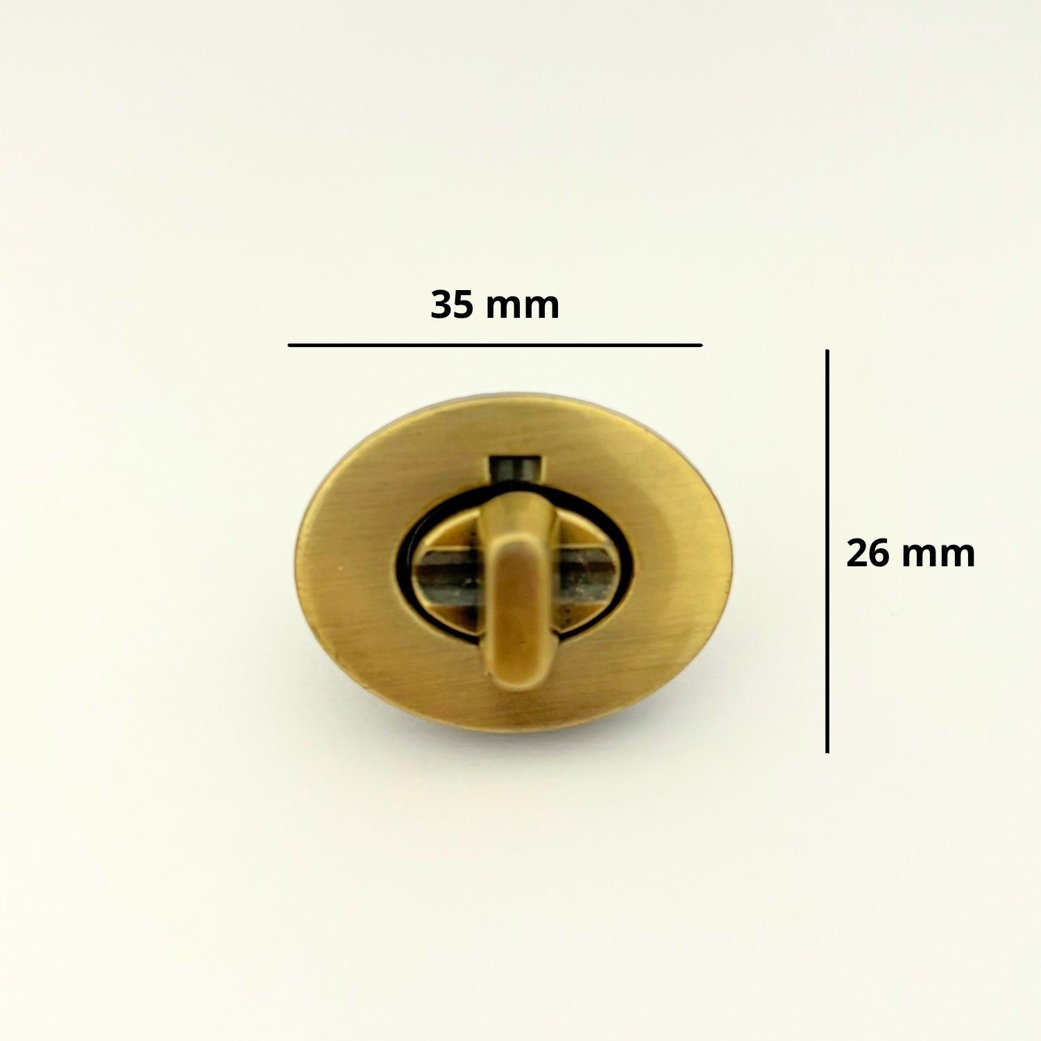 Oval Antik Metal Çanta Kilidi 26x35mm, Çanta Aksesuarı 1 Adet