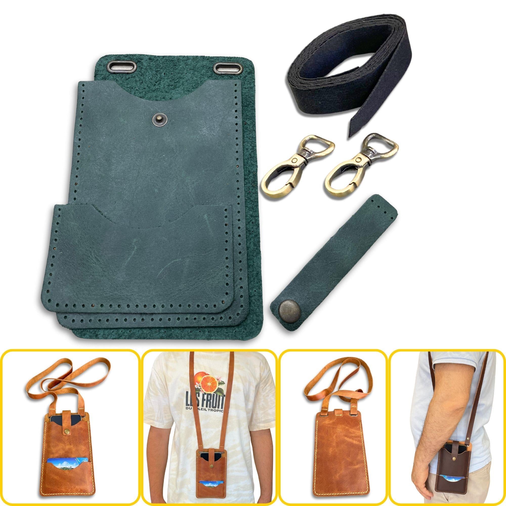 Salda Askılı Mini Çanta, Hakiki Deri Telefon Kılıflı Kartlıklı Cüzdan Tipi Çanta