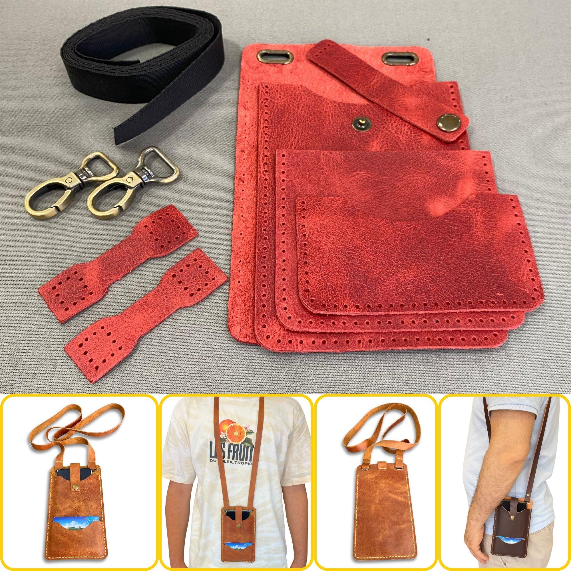 Salda Askılı Mini Çanta, Hakiki Deri Telefon Kılıflı Kartlıklı Cüzdan Tipi Çanta