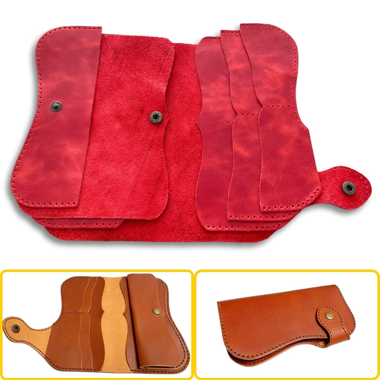 Sofia Kadın Hakiki Deri Cüzdan Kendin Yap Seti, Diy Parça Deri Hobi Kit