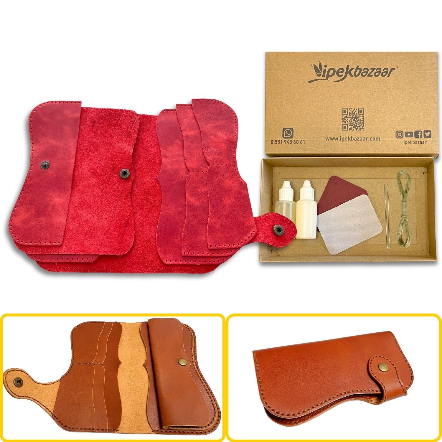 Sofia Kadın Hakiki Deri Cüzdan Kendin Yap Seti, Diy Parça Deri Hobi Kit