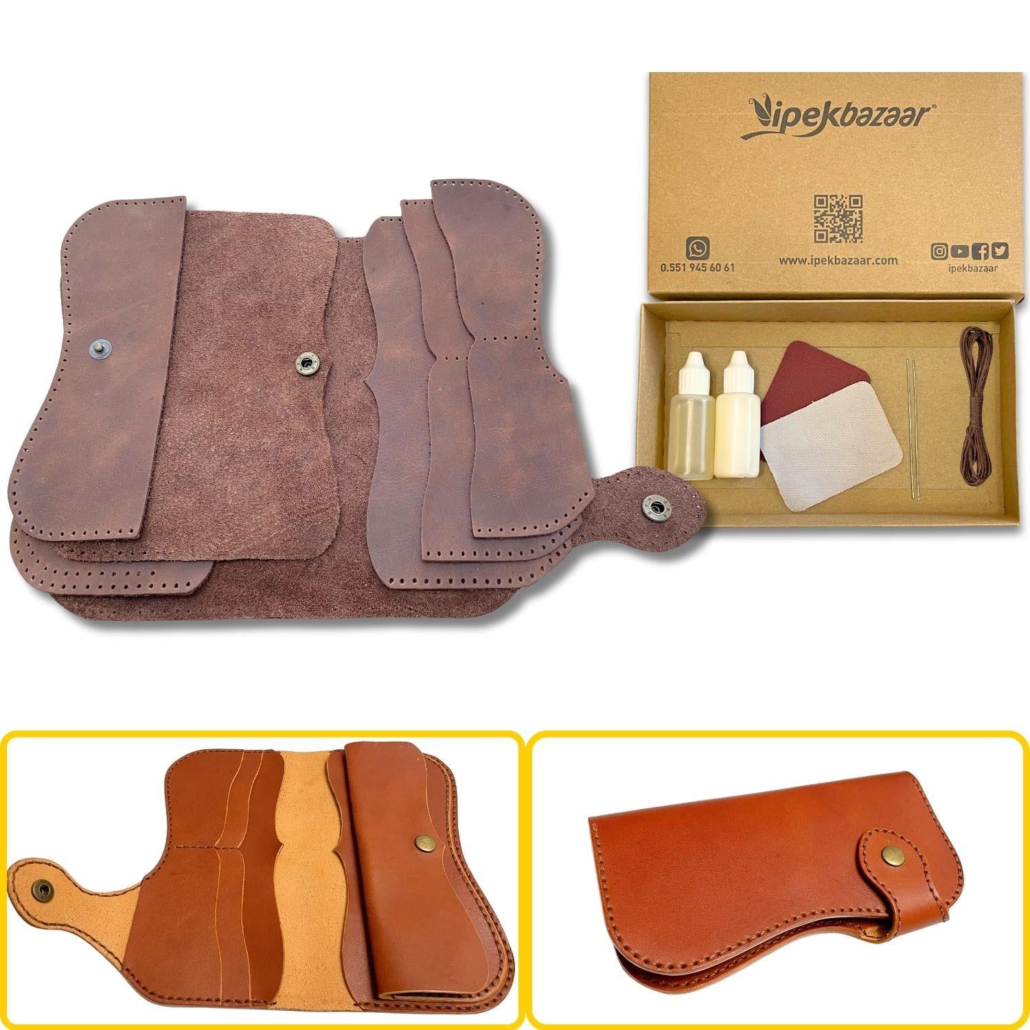 Sofia Kadın Hakiki Deri Cüzdan Kendin Yap Seti, Diy Parça Deri Hobi Kit