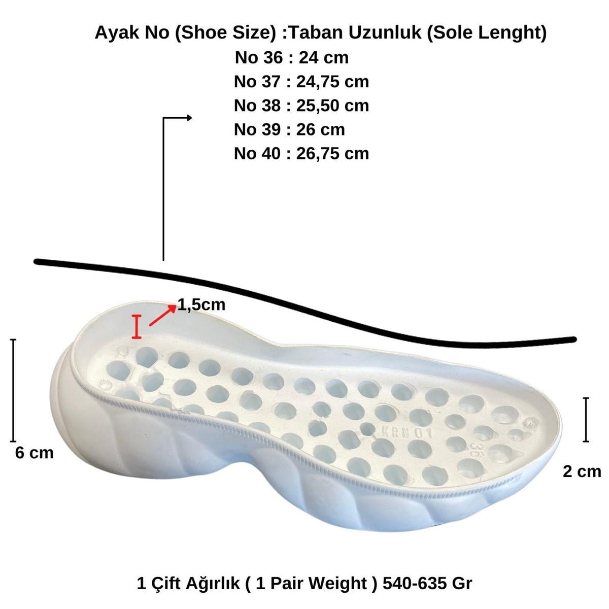T196 Beyaz Örgü Ayakkabı Tabanı, Hobi Örgü Taban
