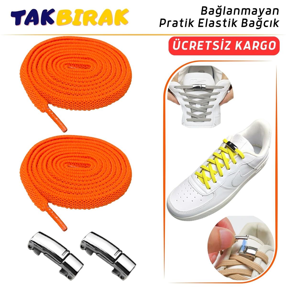 Takbırak Mıknatıslı Lastikli Ayakkabı Bağcığı, Akıllı Bağcık, Bot, Çocuk, Spor Converse Nike Bağcık