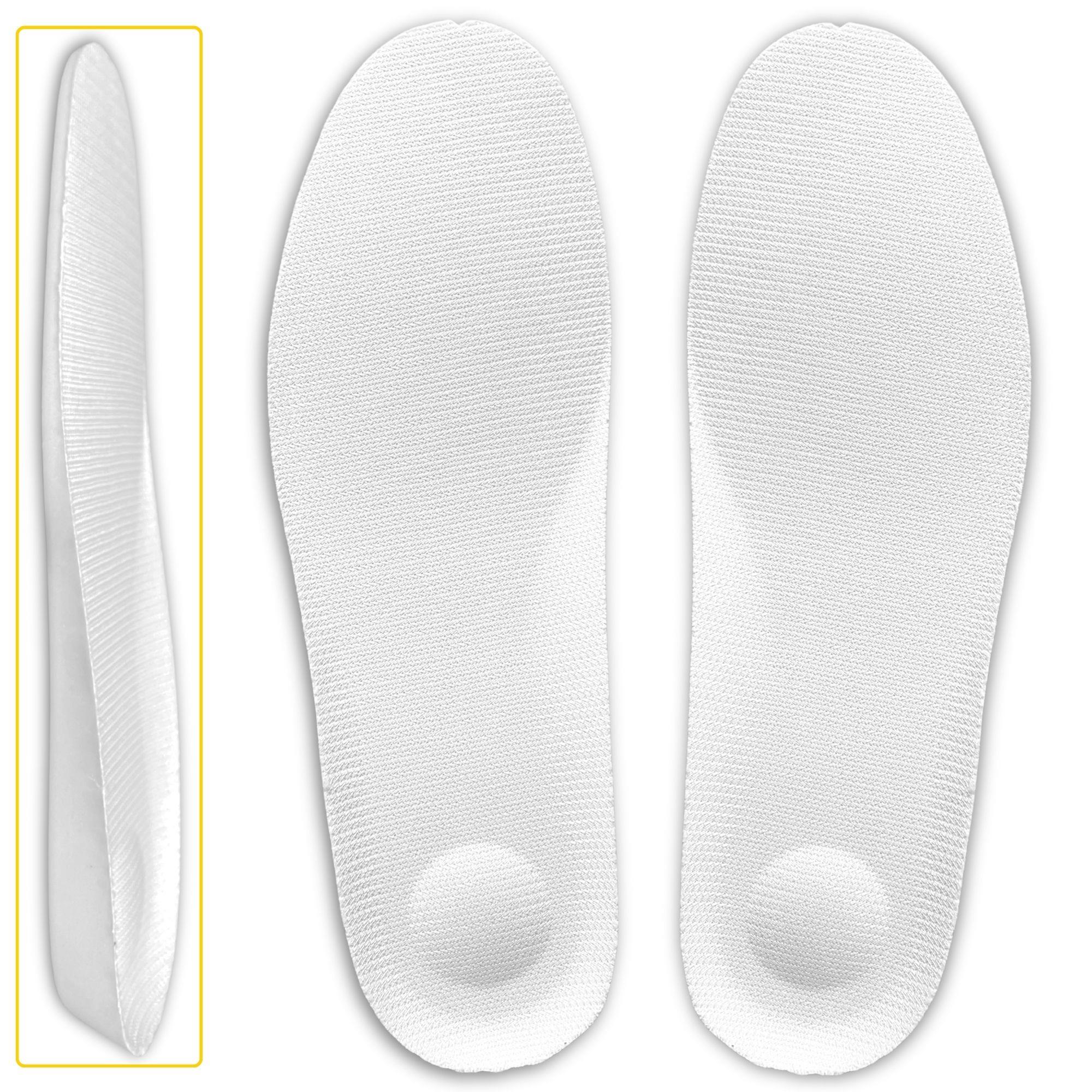 Tam Ortopedik Darbe Emici Spor İç Tabanlık, Koşu, Yürüyüş ve İş İçin Rahat Ayakkabı Tabanı, Beyaz