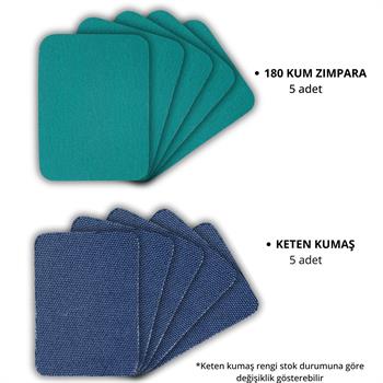  Deri Kenar Parlatma Zımpara ve Keten Kumaş, 53x73 mm, 10 Adet