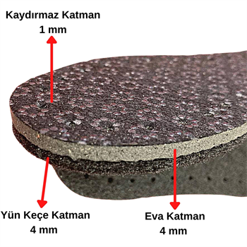 1 Çift Siyah Keçe KaydırmazDelikli Hobi Örgü Panduf Patik Tabanı