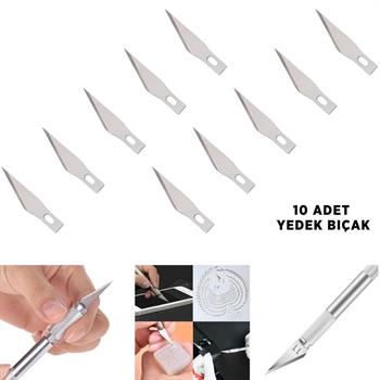 10 Adet Kretuar Bıçağı Yedek Uç