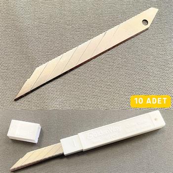 10-Pack Craft Knife Blades – 30° 9 mm Replacement Leathercraft Tools.