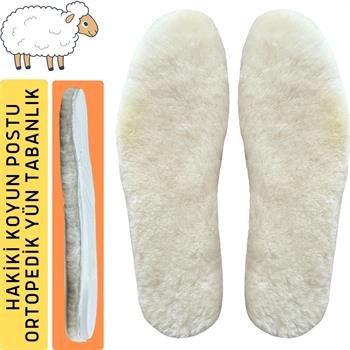 Gerçek Koyun Postu Yün Ayakkabı Tabanı, Kışlık, Sıcak Tutan Termal Tabanlık