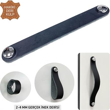 2 Adet Hakiki Deri Çekmece Dolap Kulpu