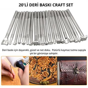 20-Piece Steel Craft Tool Set – Leathercraft and DIY Hobby Kit