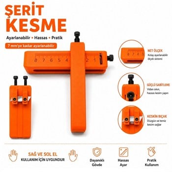 3D Deri Hobi Şerit Kesme Bıçağı, 0-6 cm Genişlik Şerit Kemer Askı Kesme Deri El Aleti 1 Adet