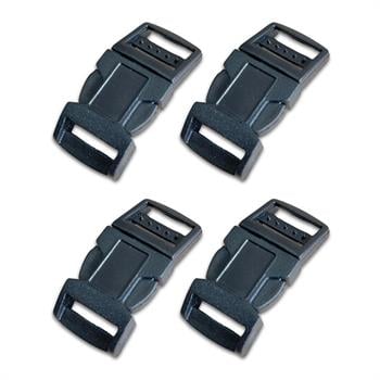 4-Pack Black Plastic Paracord Bracelet Buckles – Durable DIY Clip Set