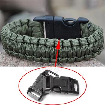 4-Pack Black Plastic Paracord Bracelet Buckles – Durable DIY Clip Set